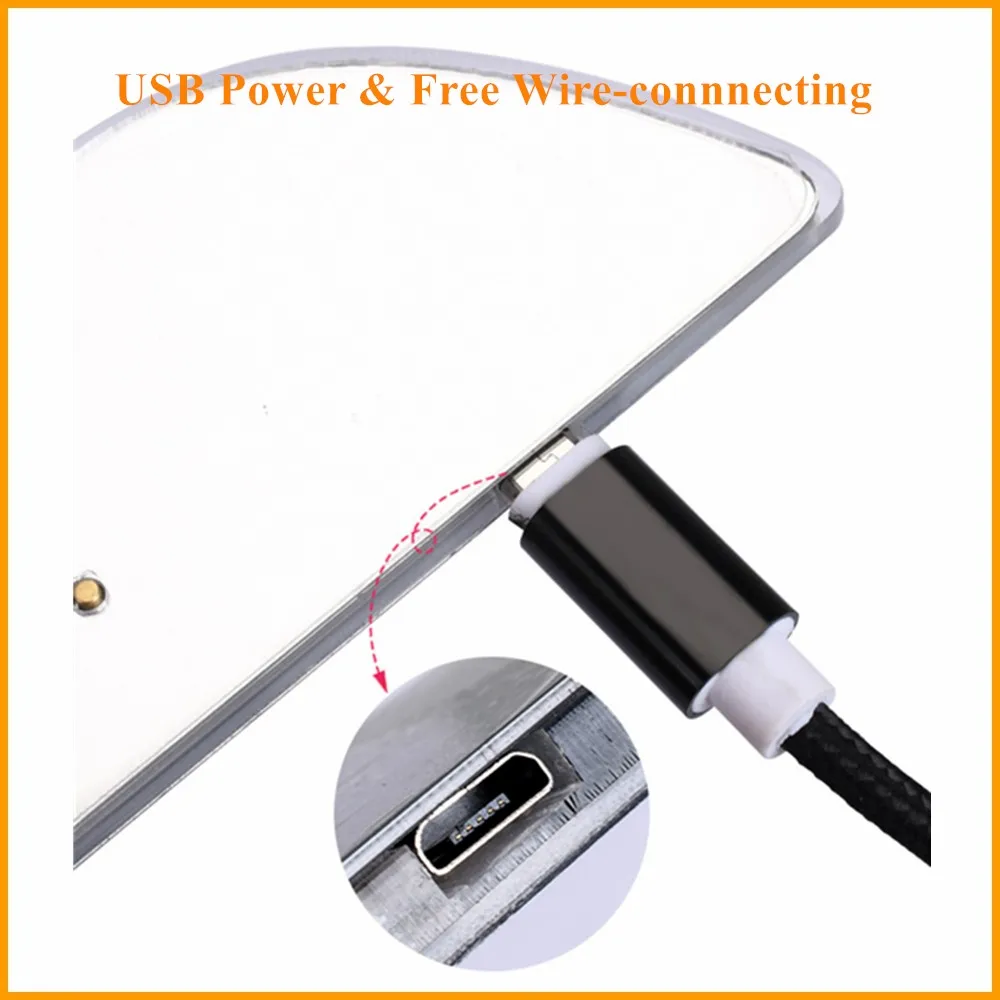 Акриловые USB Мощность движущийся светодиодный Добро пожаловать педаль