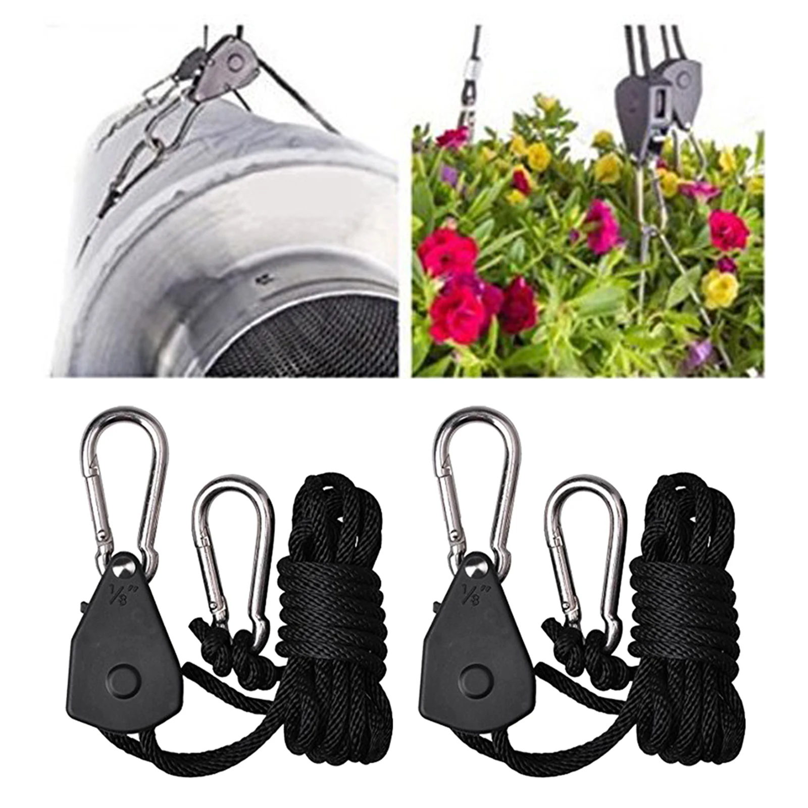 

1 Pair Ratchet Lock Tie Down Strap Heavy Duty Kayak Canoe Boat Rope Hanger