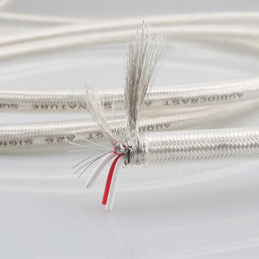 Audiocrast A26 OFC посеребренный Hi End RCA аудио соединительный кабель продается за 1 м для DIY