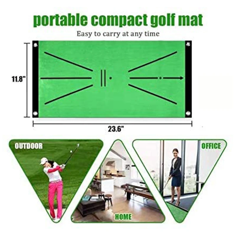 

Golf Training Mat Golf Hitting Mat Golf Practice Turf Mat Portable Golf Putting Practice Aids Equipment for Yard Office