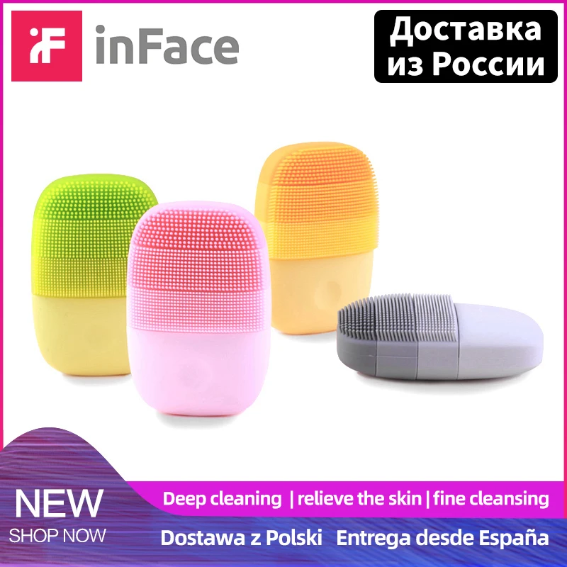 InFace Xiaomi Sonic электрическая Очищающая щетка для лица Mijia Smart водонепроницаемый силиконовый массажный моющий очиститель для ухода за лицом перезаряжаемый