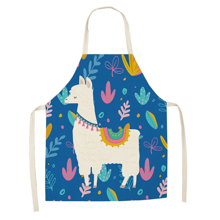 

chef Cute Alpaca Women Kitchen Aprons Waterproof Cooking oil-proof Antifouling Chef Apron Cleaning men kid aprons tablier alpaka