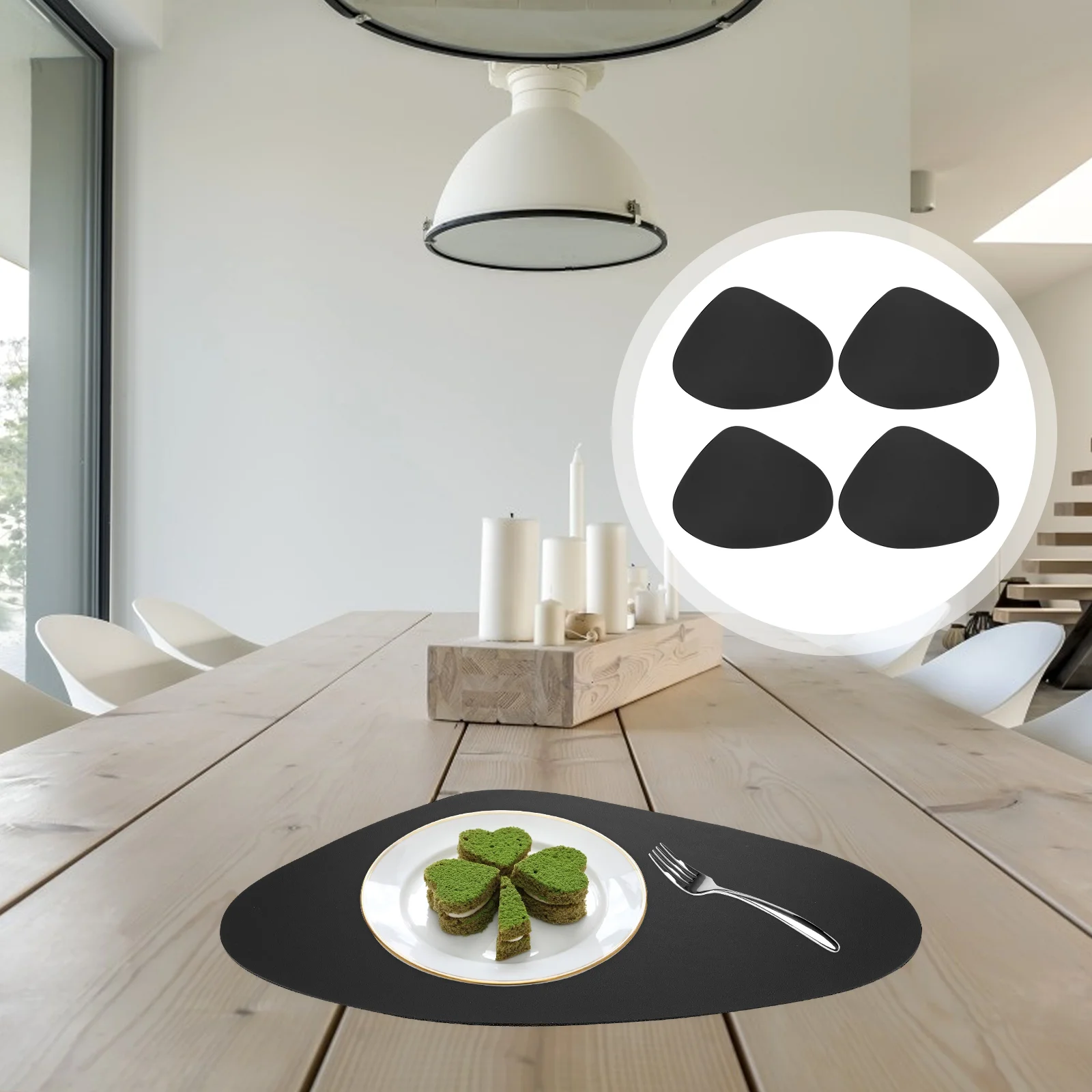 

Кожаный обеденный коврик, чашки, бытовой обеденный коврик, 4 шт.