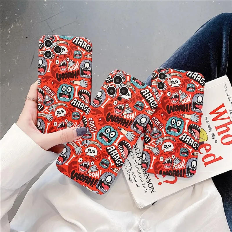 

Japan Cartoons Monster Soft Case for IPhone 11 12 Pro Max Mini 7 8 Plus XR X XS MAXse Silicone Phone Cover Original Fundas Capa