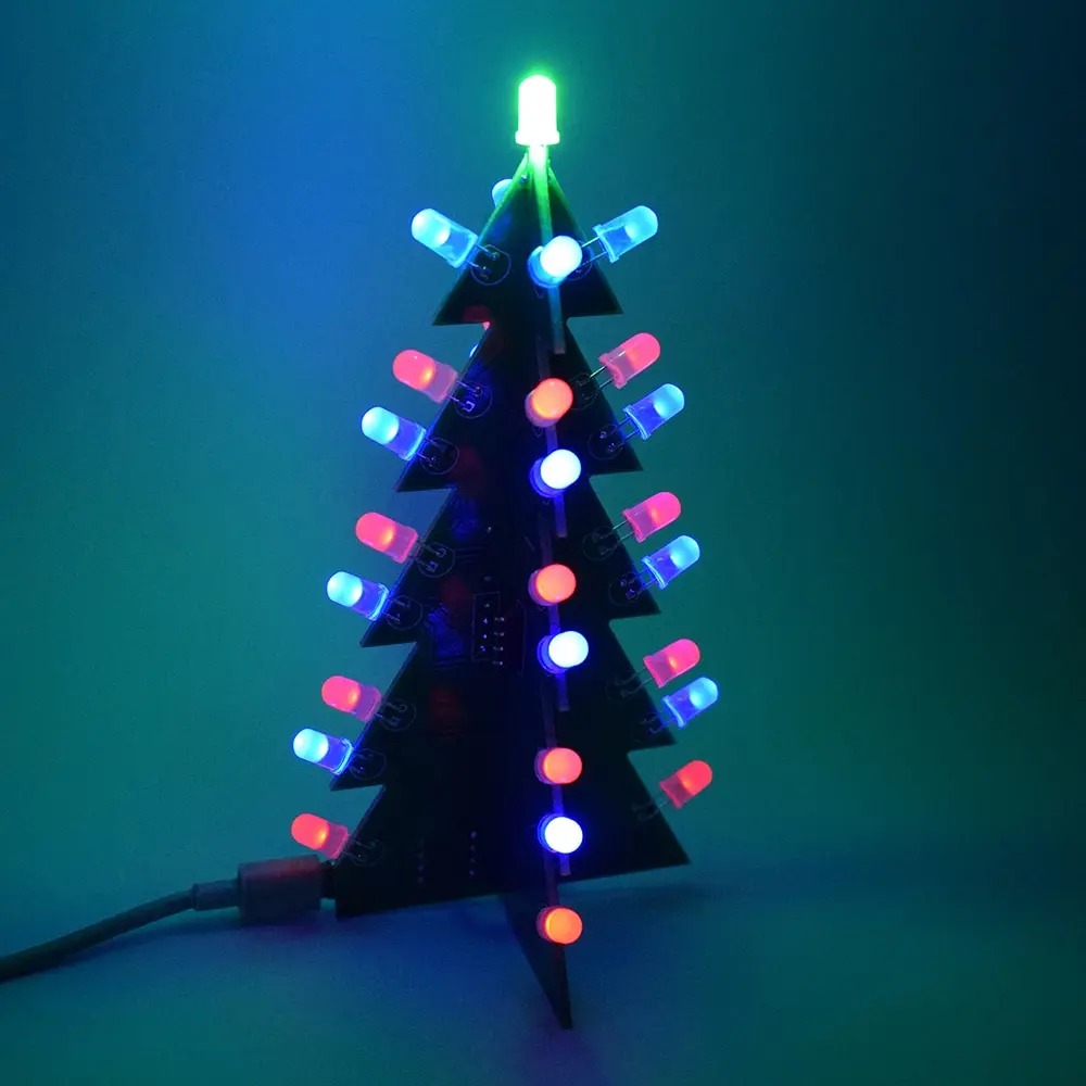 DIY звезда мигающая Рождественская елка электронный Обучающий набор 3D