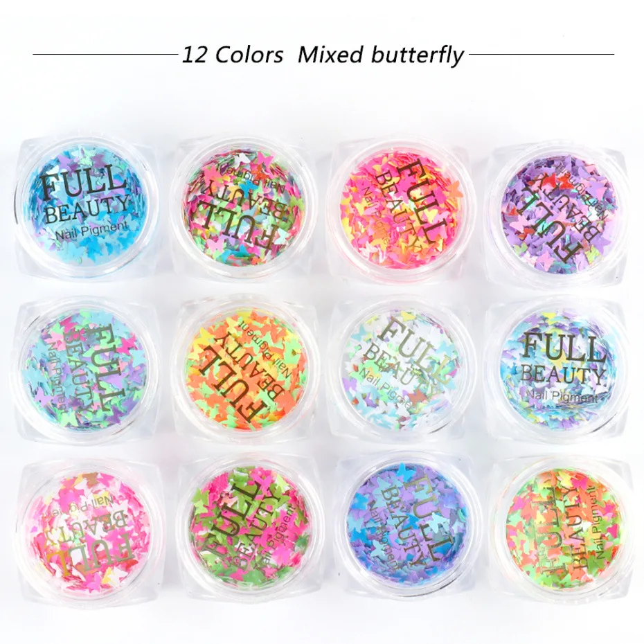 Новый дизайн ногтей сделай сам украшение в форме бабочки блеск для блестящие