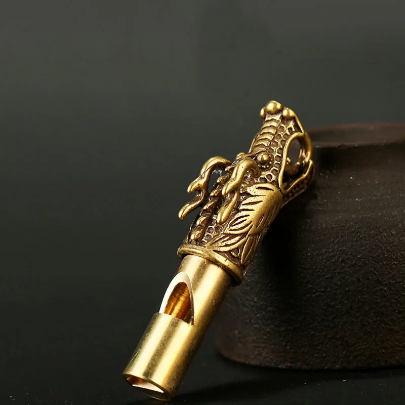 Латунный свисток с головой дракона ручной работы брелки для автомобиля мужские и