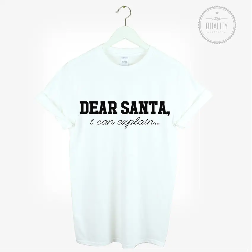 Женская футболка с надписью Dear Santa | одежда