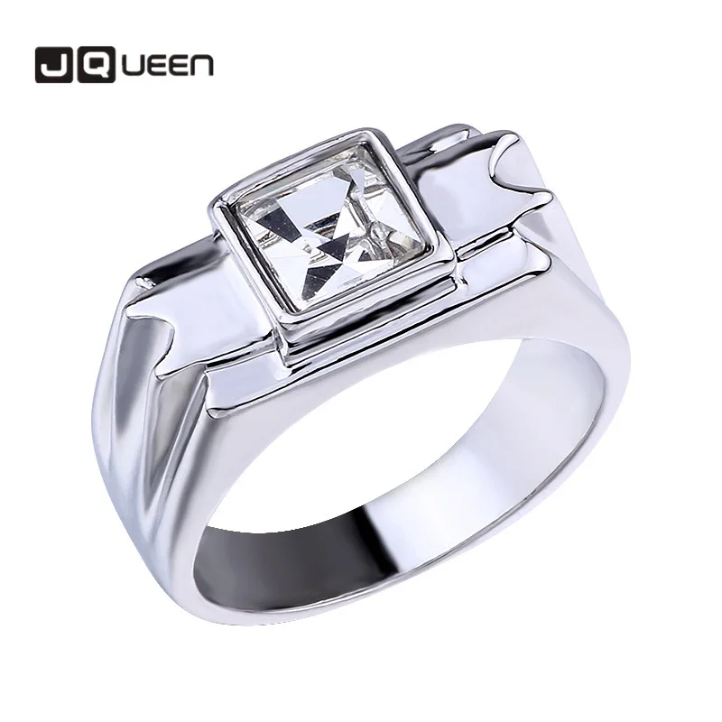 New Fashion Silver color Square Cubic Zircon Rings Anel for Men CZ Crystal Wedding Engagement Jewelry | Украшения и аксессуары
