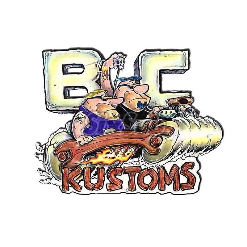 BC Kustoms Art retro car moto stickers and decals# 027007