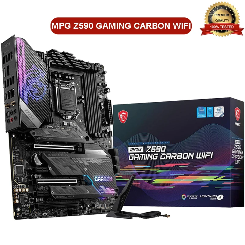 Новый для MSI MPG Z590 игровой углерода материнская плата с WiFi LGA 1200 Intel DDR4 128 ГБ 10/11th Gen PCI