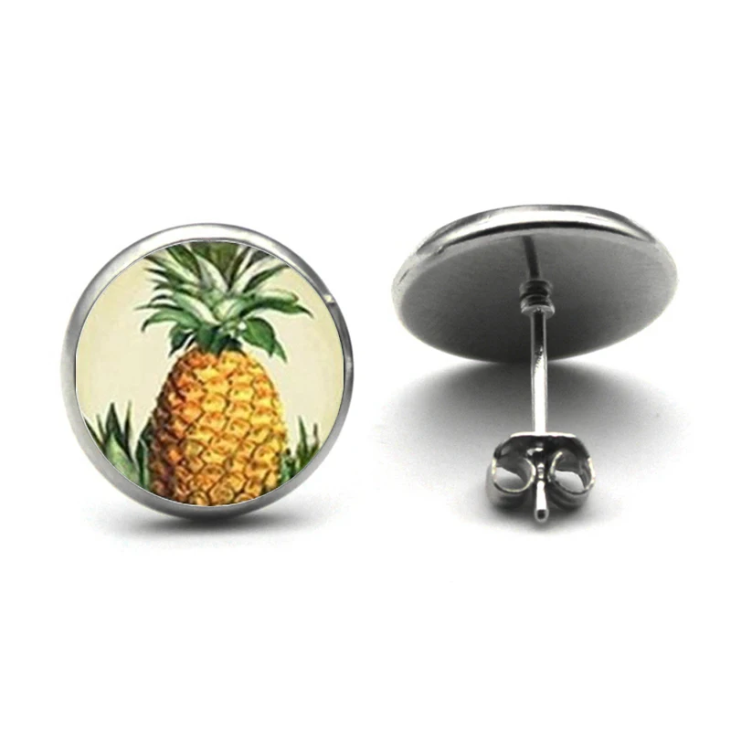 Лимонные серьги модные фруктовые вишневые серьги-гвоздики красные украшения в