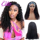 Celie парик с головной повязкой глубокая волна фронтальный парик Glueless 150% ледяной шелковый шарф парик с головной повязкой человеческие волосы парики для черных женщин глубокая волна парик
