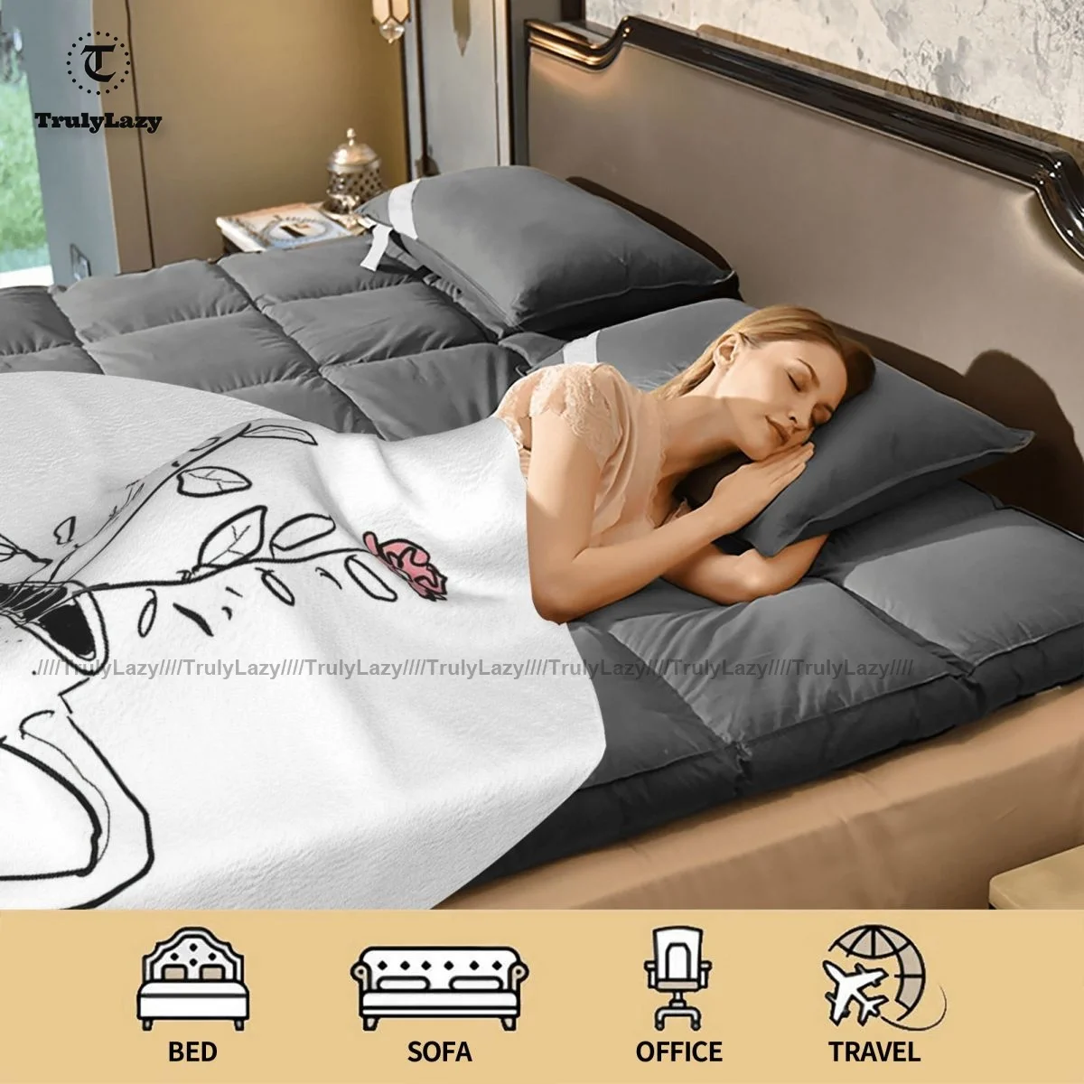 

Wild Flower Blanket Fleece Cold Round Blanket Super Soft Fashion Colorful Bedspread