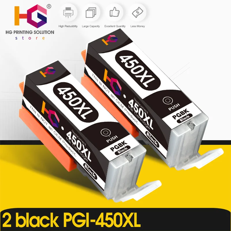 

2 BLACK Compatible PGI 450 CLI 451 Ink cartridge For Canon PIXMA IP7240 MG5440 MG6340 MX924 MG7140 MG6440 MG5540 Printers
