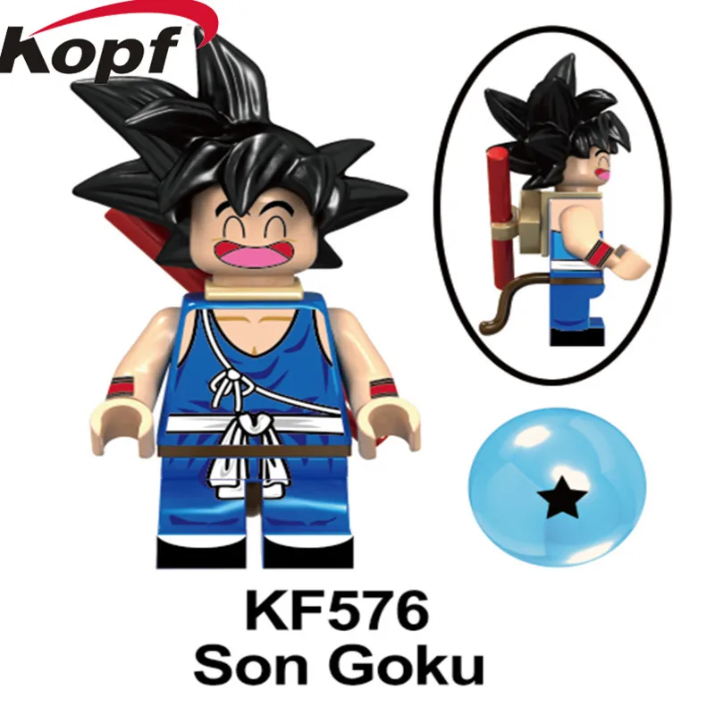 KF576 Without Box Одиночная строительные блоки Dragon Ball серия кирпич Broli Son Goku Torankusu Gogeta фигурки для детской коллекции игрушки KF6098 - Цвет: KF576 Without Box