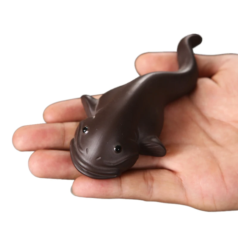 Чай для домашних животных из исинской фиолетовой глины Статуэтка рыбы ручка