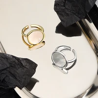 canze ladies fashion design ring french fashion vintage shell oval hollow adjustable fashion elegant ring