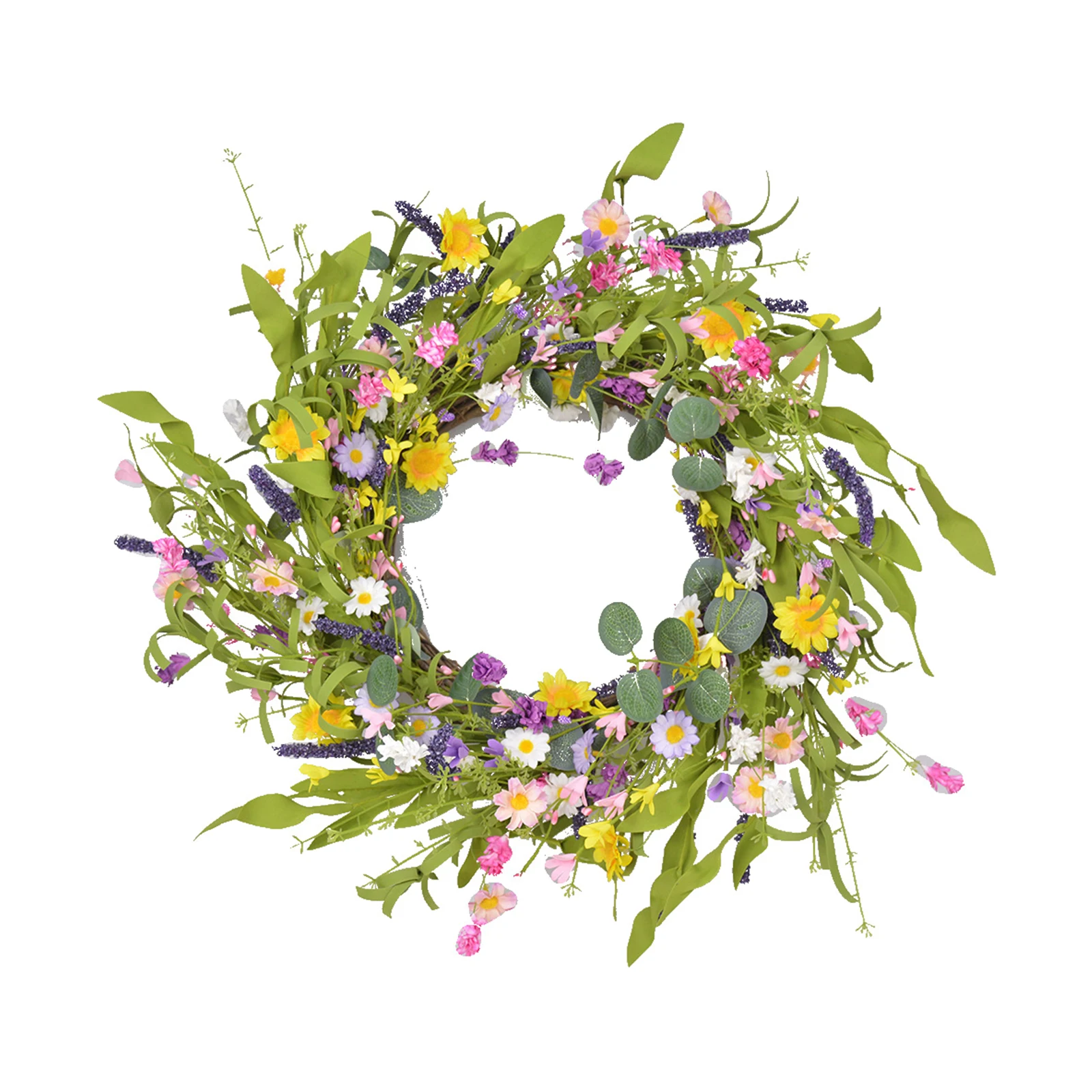 

Daisy Lavender Flower Front Door Wreath Floral Garland Wedding Wall Decor