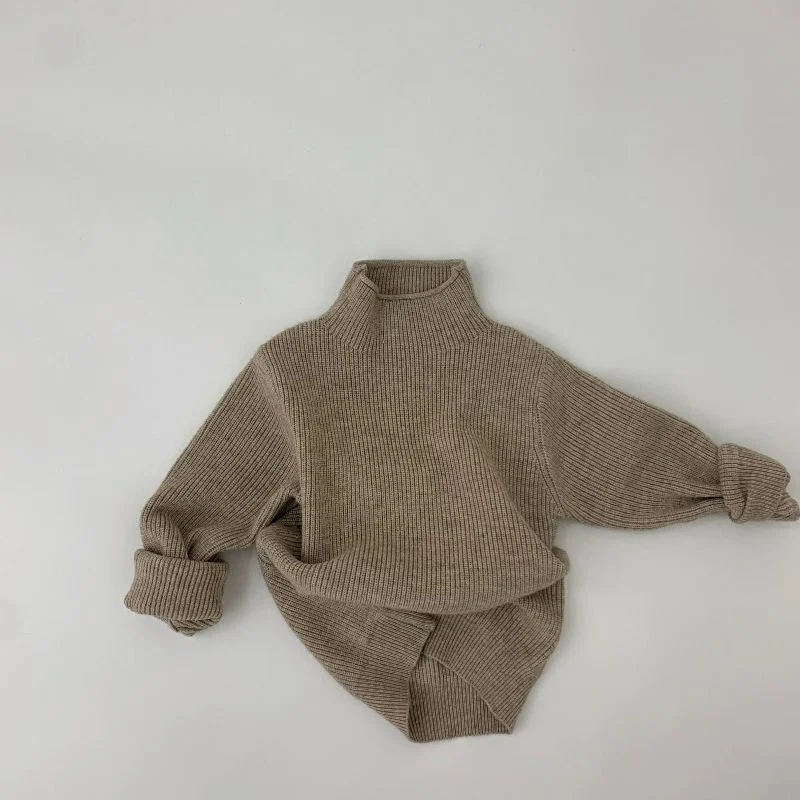 Lawadka 1-6T Autumn Winter Turtleneck Children's Knitted Sweater Fashion Solid Soft Kids Clothes Long Sleeve For Boys | Мать и
