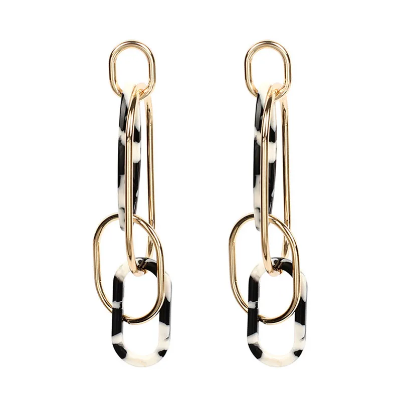 

New Statement Tortoiseshell Acetate Resin Acrylic Za Drop Earrings Leopard Pendant Earing Gold Geometric Earings Fashion Jewelry