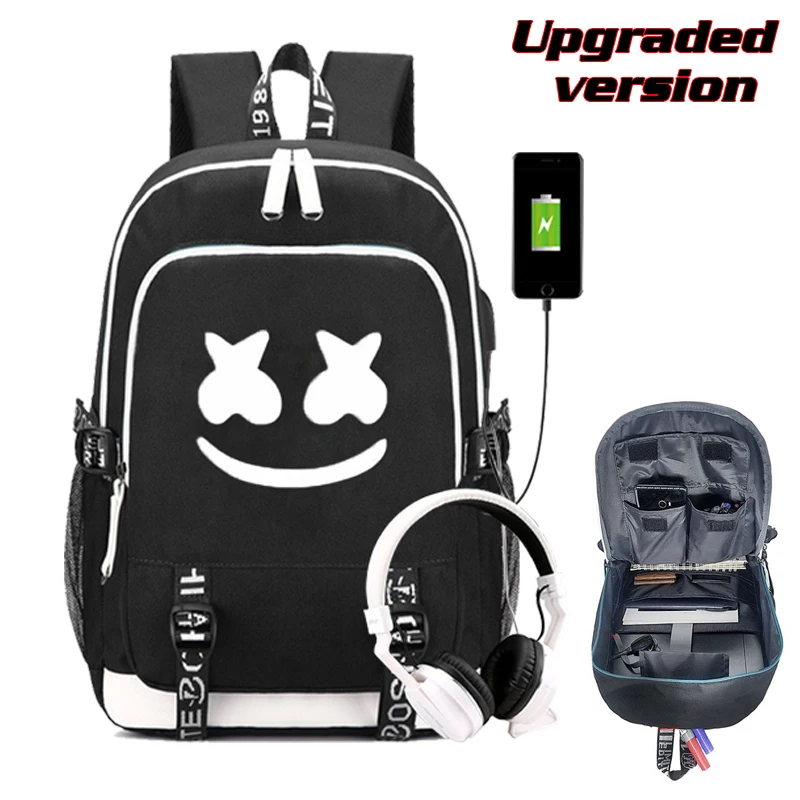 CG5430 Модный светящийся DJ Marshmallow студенческий для подростка студенческий рюкзак USB зарядка для ноутбука противоугонные школьные сумки - Цвет: CG5430