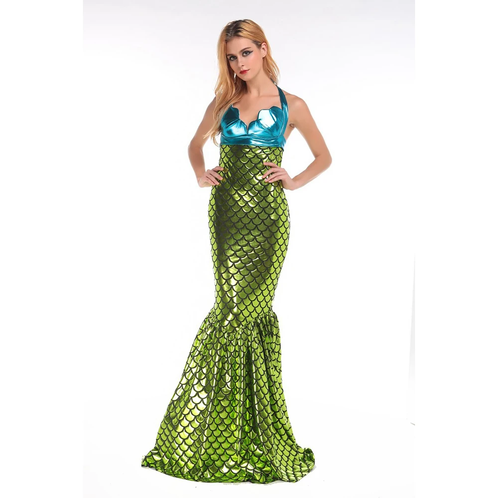 Горячая распродажа женский костюм русалки Хэллоуин косплей платье сексуальное