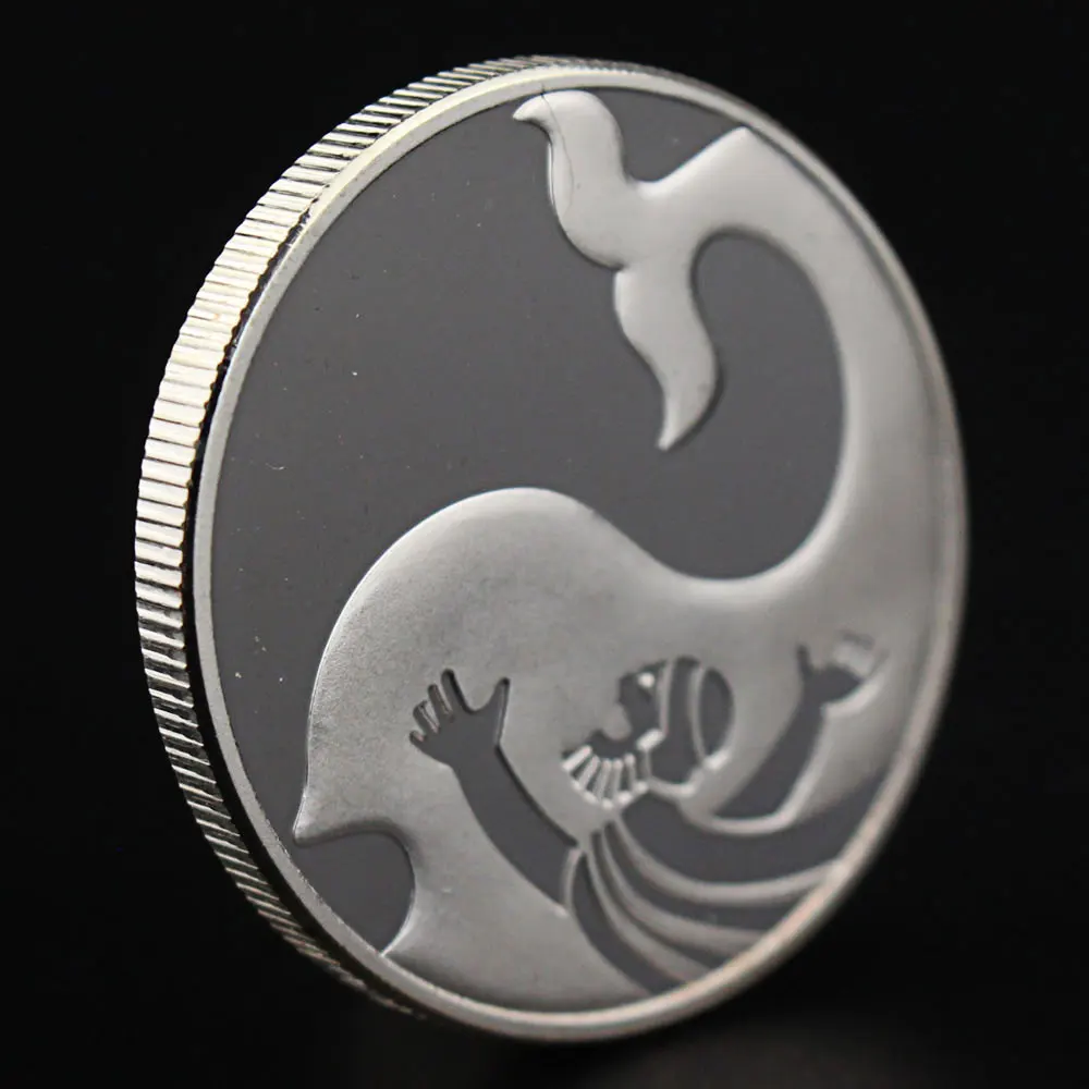 Коллекционная Посеребренная сувенирная монета с изображением ионы и Кита