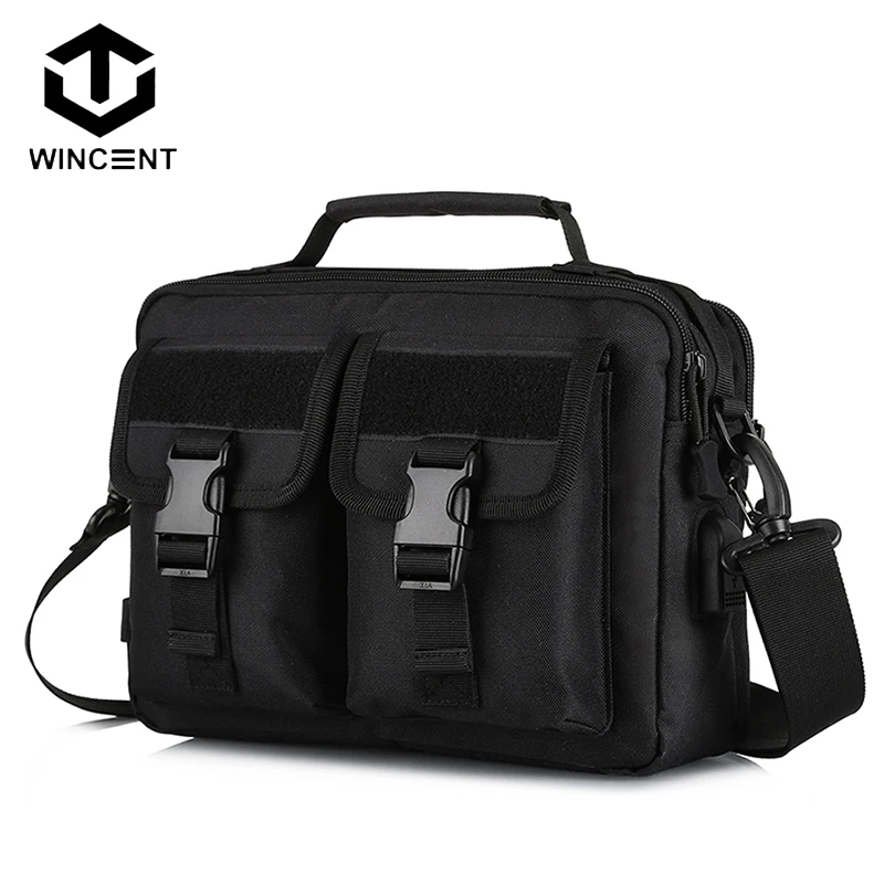 

Многофункциональная тактическая сумка-мессенджер WINCENT Protector Plus, мужской водонепроницаемый портфель через плечо с USB-портом