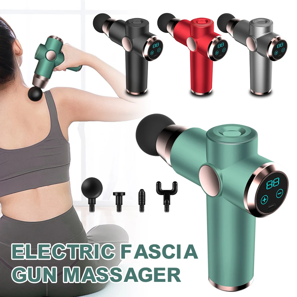 

Электрический массажный пистолет, прибор для массажа мышц, расслабления тела, облегчения боли, похудения, формирования, массажер с ЖК-диспл...
