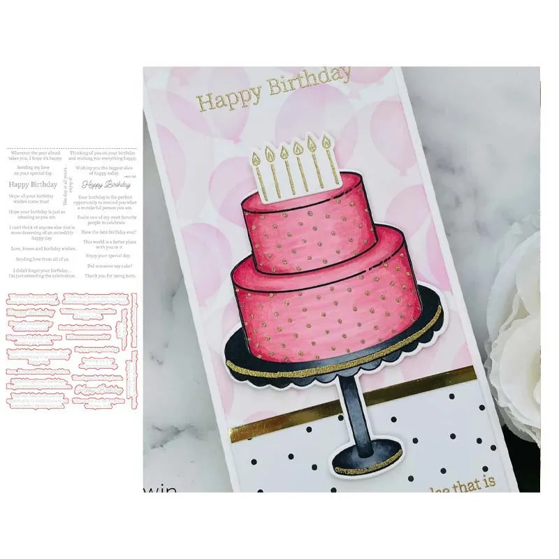 

New Arrival Happy Birthday Letters Metal Cutting Dies and Stamps Scrapbooking Seal Craft Stencil Card Make Album Sheet Die Cut