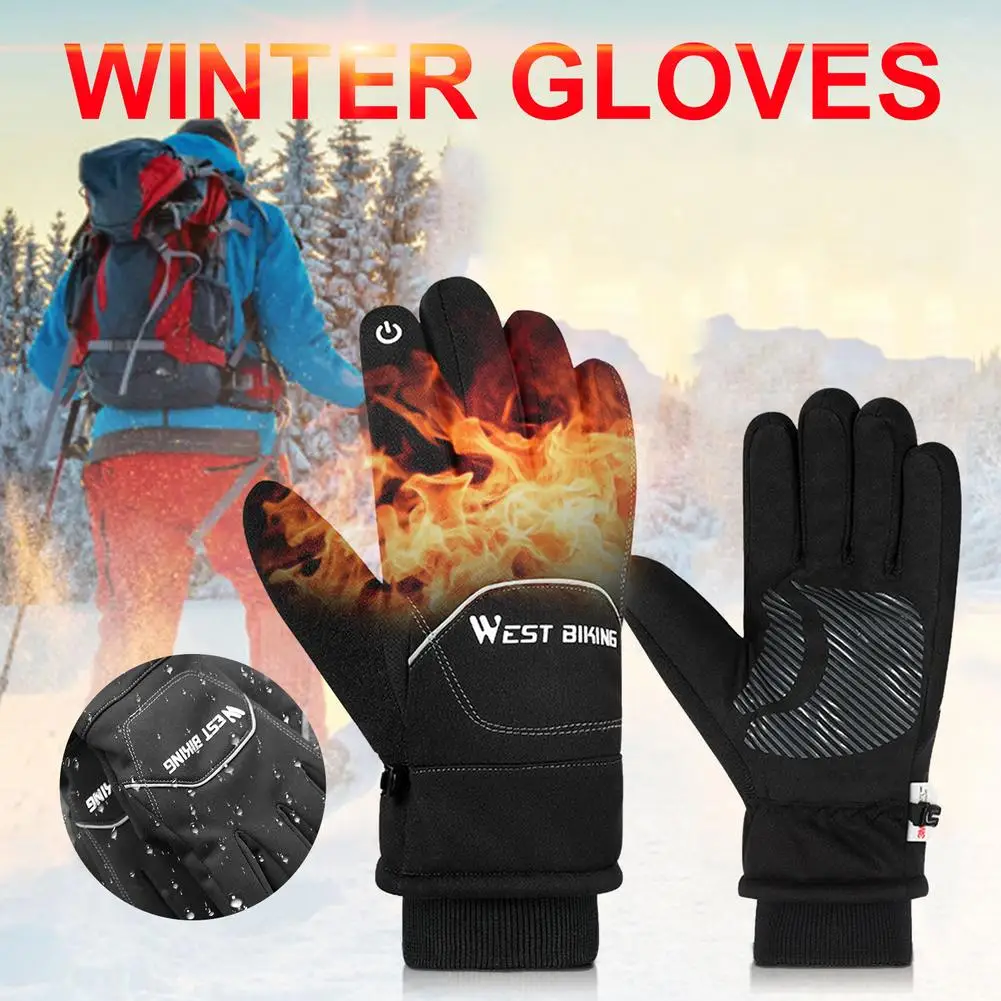 

Winter Cycling Gloves Gel Pad Thermal Men Women Outdoor Sport Skiing Gloves Windproof Motorcycle Bicycle MTB Bike Warm Gloves