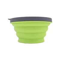 720ml silicone bowl folding lunch box portable outdoors lunchbox camping cookware travel foldable salad water bowls with lids
