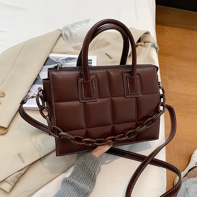 

Сумки через плечо с цепочкой для женщин 2021, модные дизайнерские сумки высокого качества из искусственной кожи, Женская дорожная сумка на пл...