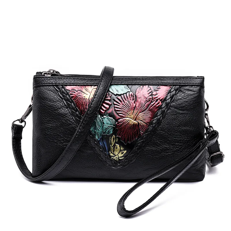 

Middle-aged and elderly women messenger bag 2020 new mother bag double zipper middle-aged shoulder bag handbag stall bag