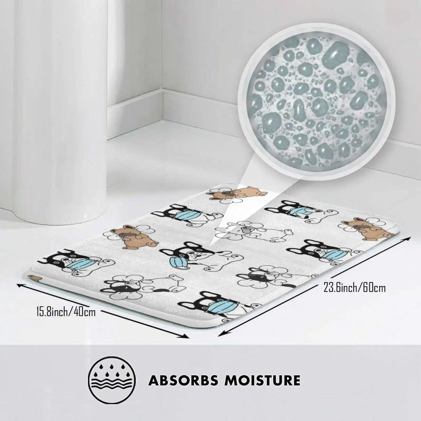 Забавный Удобный коврик для двери в виде бульдога подушка бактерий многоразовый