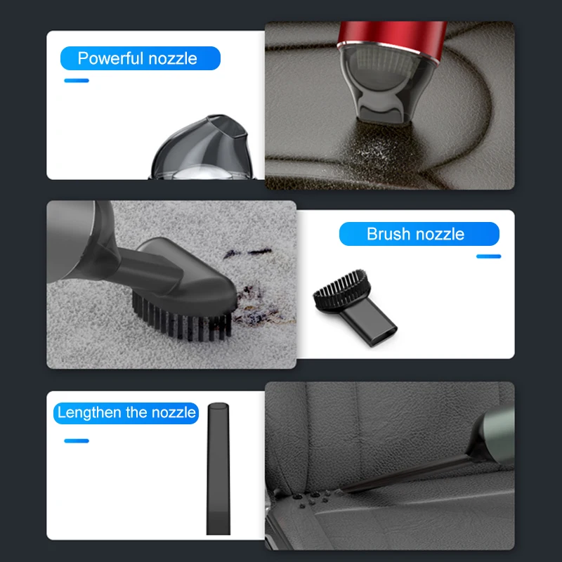 $150.09 Car Vacuum Cleaner Wireless Portable Handheld auto Vacuum 9000PA120W High Suction Power Mini Vacuum AUTO Cleaning home appliance