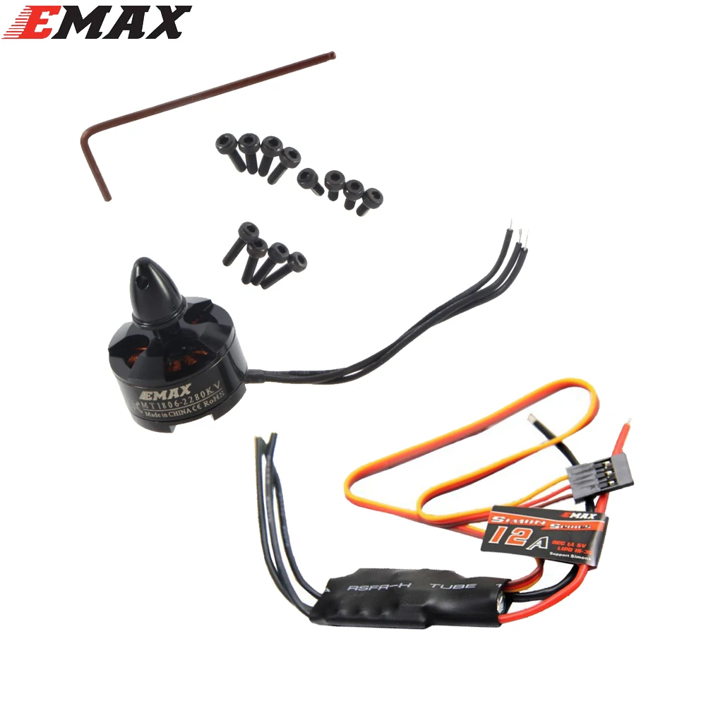 4 шт. EMAX MT1806 2280KV CW &amp CCW бесщеточный двигатель + 12A SimonK ESC для C250 Мультикоптер QAV250
