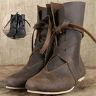 Мужские ботинки на шнуровке спереди, черные или коричневые кожаные ботинки с круглым носком, на плоской подошве, на шнуровке спереди, на осень