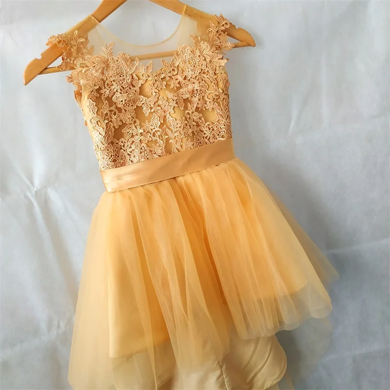 Платье с цветочным рисунком для девочек короткое спереди и сзади свадьбы дня