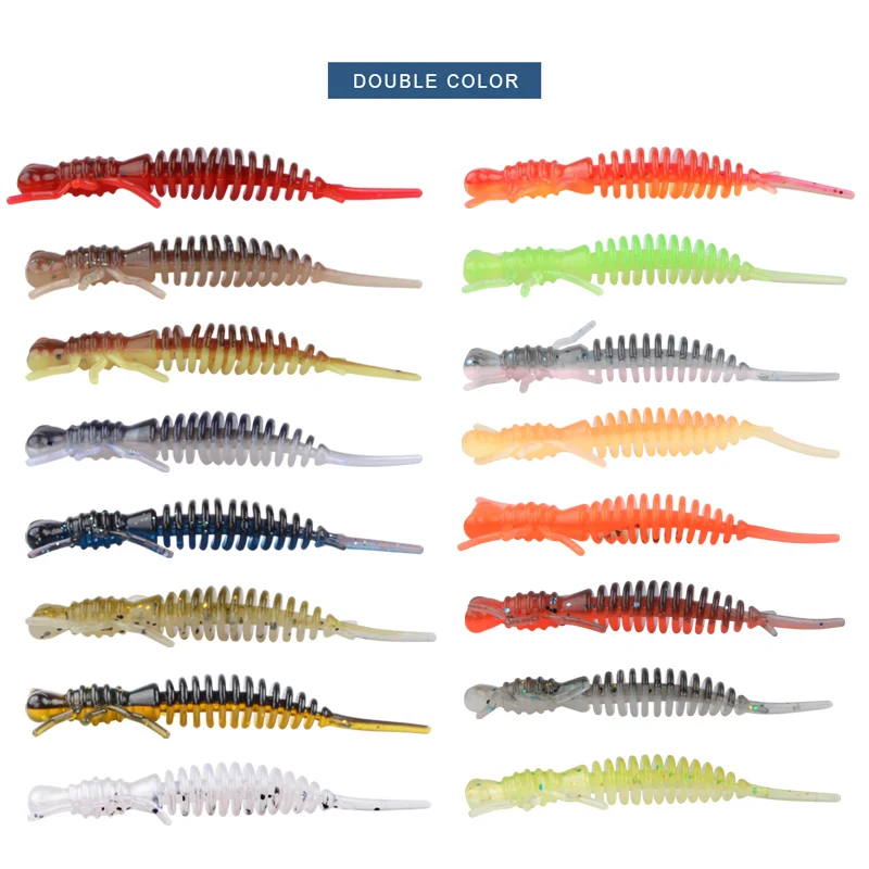 MEREDITH Larva Soft Lures 50mm 62mm 85mm Fishing Artificial Silicone Bass Pike Minnow Swimbait Jigging Plastic Baits Worm |