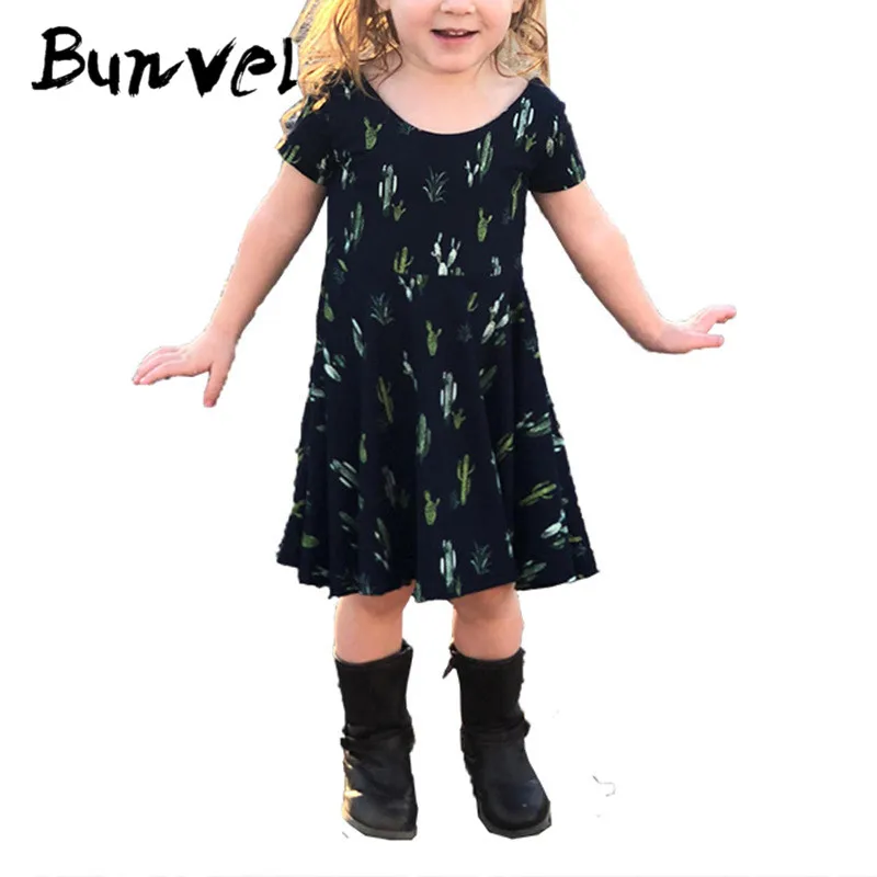 Платье для мамы и дочки bunvel с принтом кактуса одежда меня детские платья Пляжное