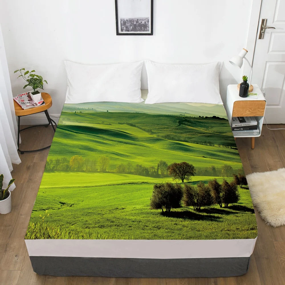 

Elastic fitted sheet bed sheet With An Elastic Band 160x200/180/200/150x200 Mattress Cover Bed cover 1pc Grassland