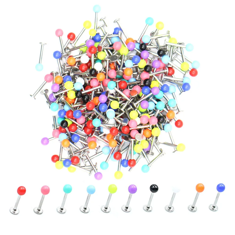 Новая мода 20 шт./пакет красочная акриловая коробка для пирсинга хрящей серьги