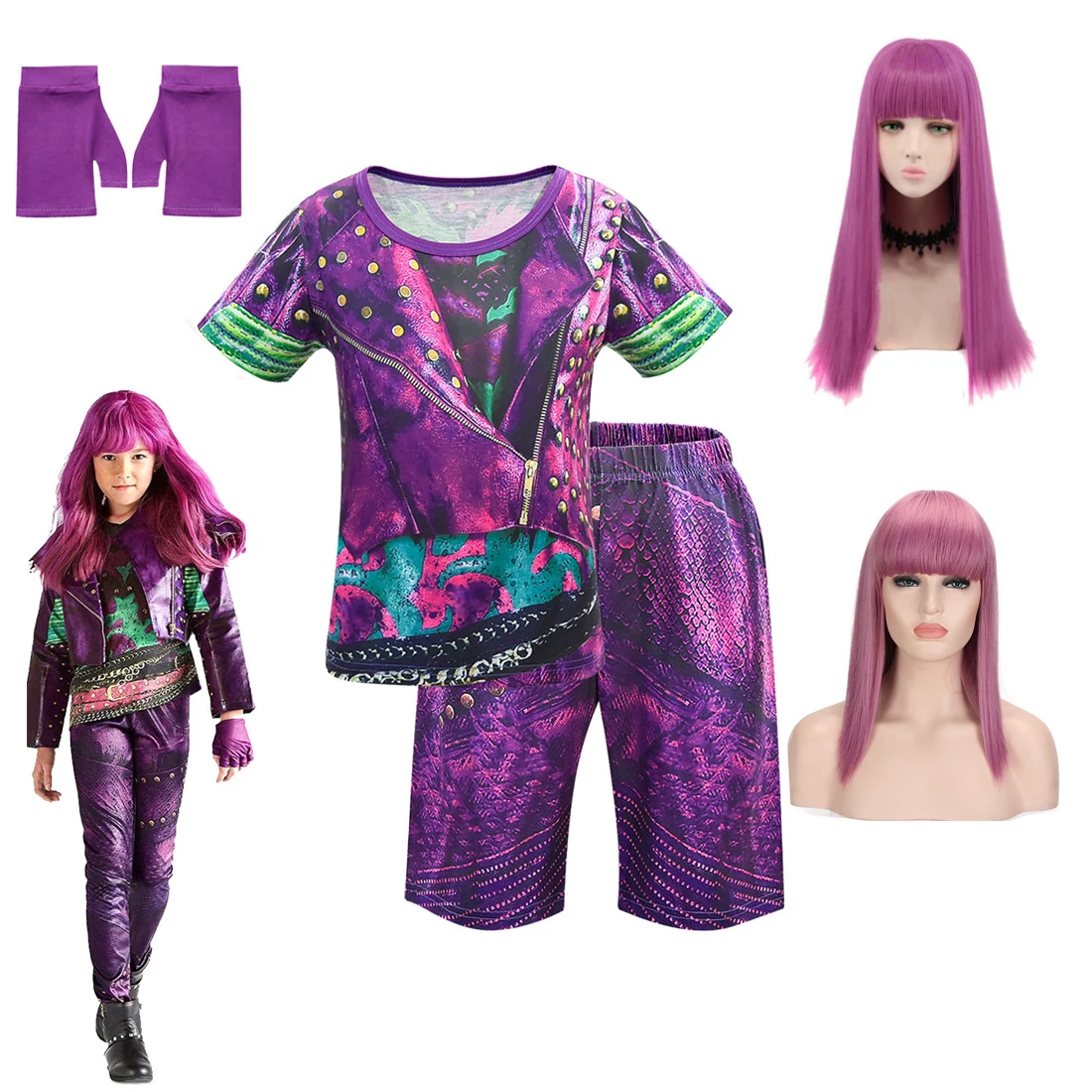 Костюмы Одри для девочек фиолетовые на Хэллоуин | Тематическая одежда и униформа