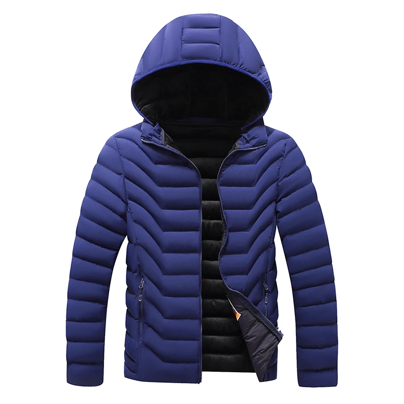 Black Windproof Hooded Jacket Men Warm Men's Parkas Coat Winter Casual Thick Hat Jacket Outwear Homme Clothing Oversized L-4XL