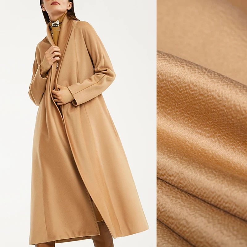 

Качественное Двухслойное кашемировое шерстяное пальто кофейного цвета, ширина 155 см, вес 750 г/м, осенне-зимнее пальто из ткани E1146