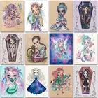 5D алмазная живопись мультяшная принцесса Русалка девушка кот полная квадратная и круглая Алмазная вышивка крестиком Алмазная мозаика рисование