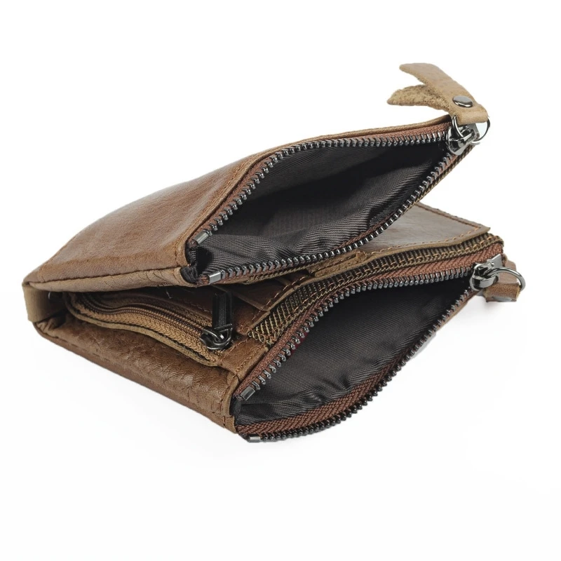 Кожаный мужской кошелек с защитой от кражи Rfid многофункциональный вертикальный