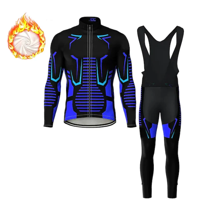 

Мужская велосипедная трикотажная кофта с длинным рукавом и нагрудником, трико в полоску для горного велосипеда, одежда Cycl, костюм 20D Pad для т...